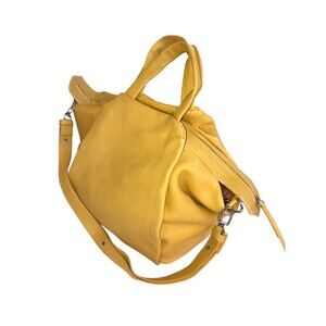 LIEBESKIND Berlin Mustard Leather Shoulder Hobo Bag Large With Shoulder Strap